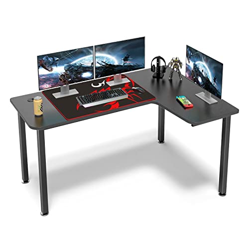 EUREKA ERGONOMIC Gaming Desk 155cm Corner Desk Large L Shaped Gaming Computer Desk with Cable Management System Mouse pad for Home Office Black Right