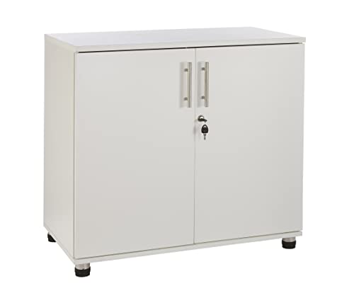 MMT Furniture Designs Ltd Office Storage Cupboard, manufactured wood laminate, White, 80cm(w) x 45cm(d) x 75cm(h)